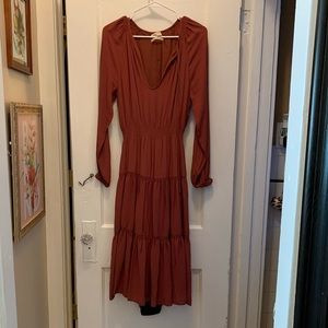 Rustic American Eagle tiered babydoll fall dress